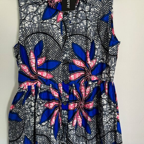 Mae Otti Blue & Pink Floral Maxi Dress Size Large - Picture 6 of 8